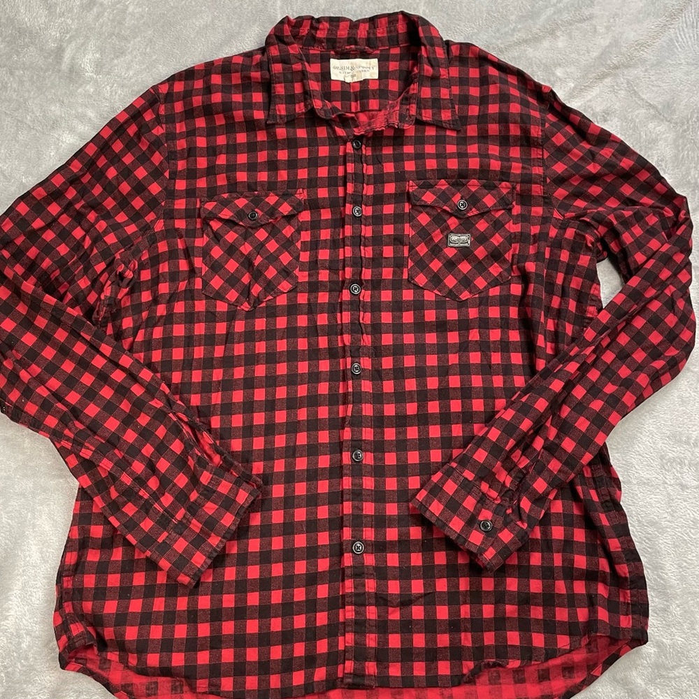 Denim & Supply Ralph Lauren Buffalo Plaid Shirt XXL Mens Red Black Flannel